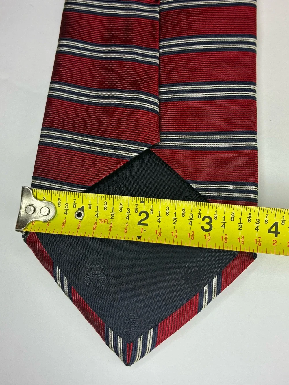 Brooks Brothers Makers Silk Tie Mens Red Navy Blue White Repp Stripe USA Made